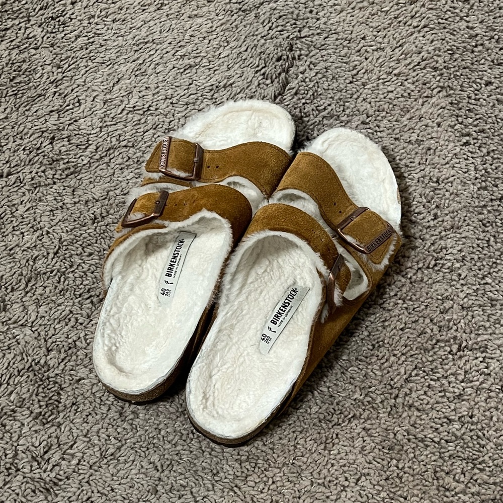 shearling birkenstock arizonas